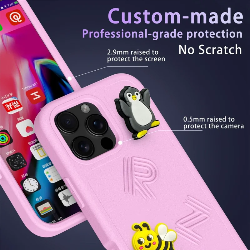 For iPhone 16 Pro Max Case Funny Pattern EVA Protective Phone Cover - Light Pink
