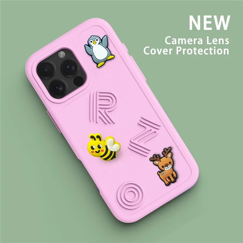For iPhone 16 Pro Max Case Funny Pattern EVA Protective Phone Cover - Light Pink