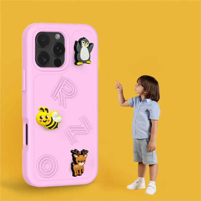 For iPhone 16 Pro Max Case Funny Pattern EVA Protective Phone Cover - Light Pink