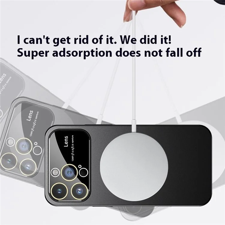 Capa compatível com iPhone 14 Pro com MagSafe, PC rígido com suporte - Preto