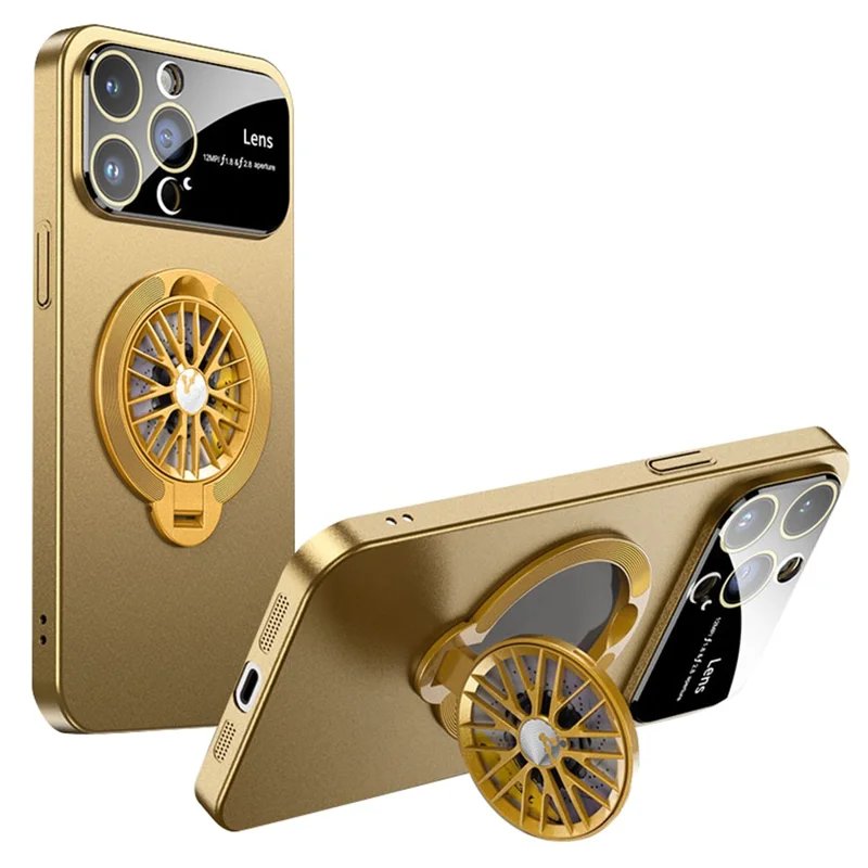 For iPhone 14 Pro Case Compatible with MagSafe Hard PC Kickstand Phone Cover - Khaki