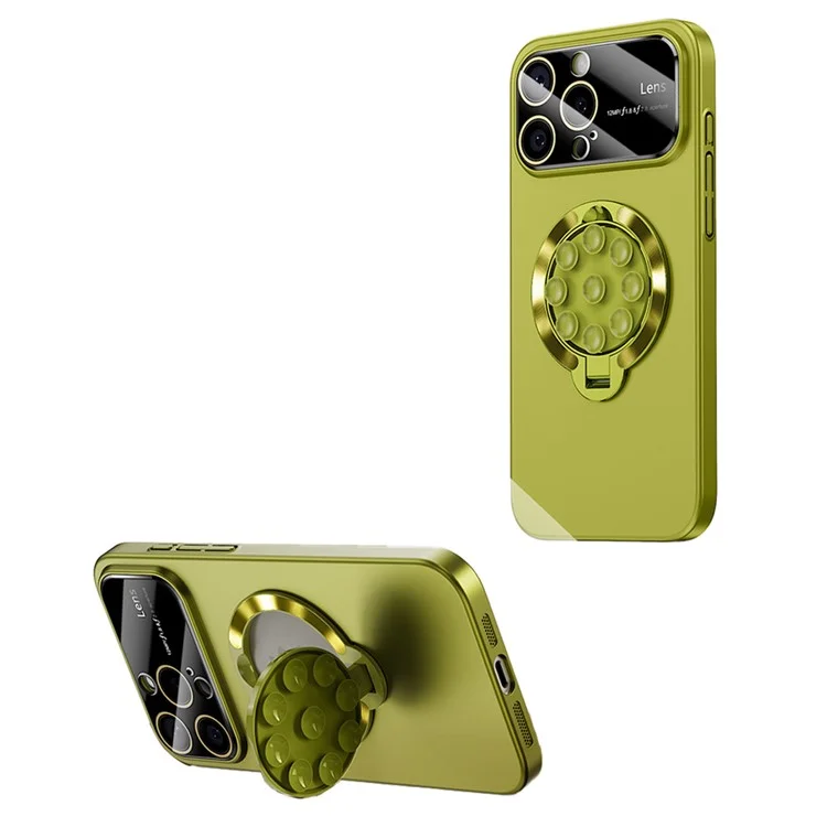 Capa compatível com iPhone 15 Pro com ventosa MagSafe e suporte - Verde