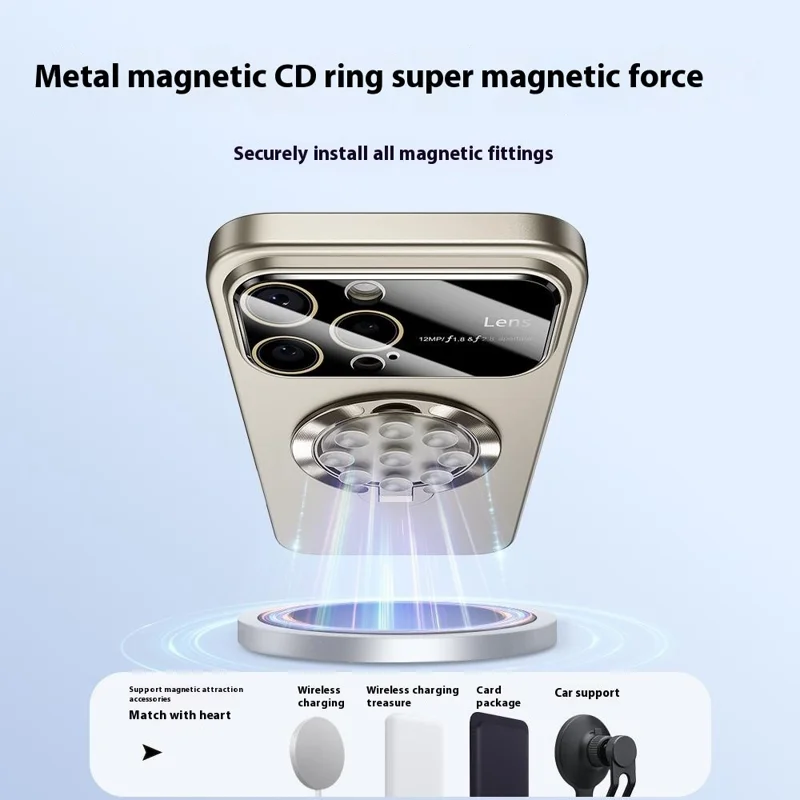 Til iPhone 15 Pro Case Kompatibel med MagSafe Sugekop Holder PC Telefonbeskyttelse - Titan