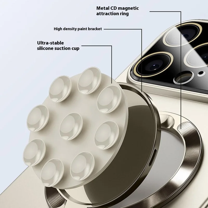 Til iPhone 15 Pro Case Kompatibel med MagSafe Sugekop Holder PC Telefonbeskyttelse - Titan