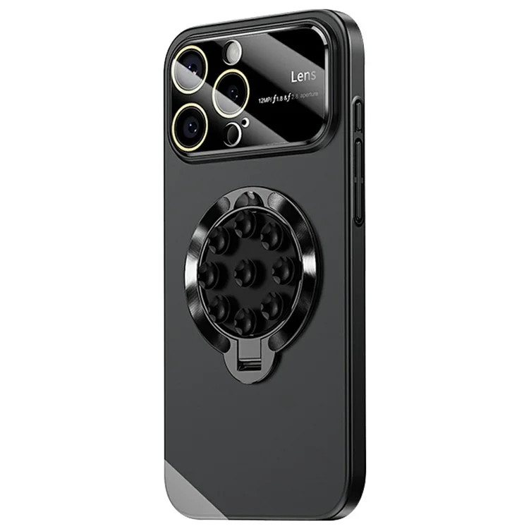 Capa para iPhone 14 Pro compatível com suporte de ventosa MagSafe e tampa de telefone em PC - Preta