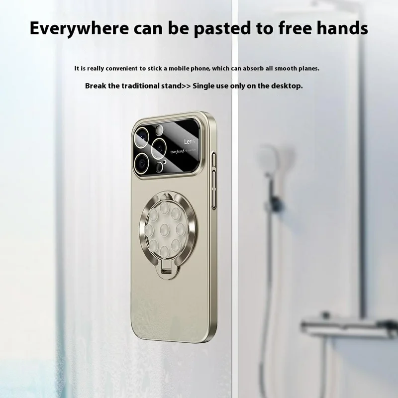 For iPhone 14 Pro Case Compatible with MagSafe Suction Cup Kickstand PC Phone Cover - Bronze