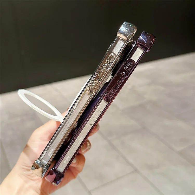 Capa magnética giratória com suporte para iPhone 16 Pro Fidget Spinner - Roxo