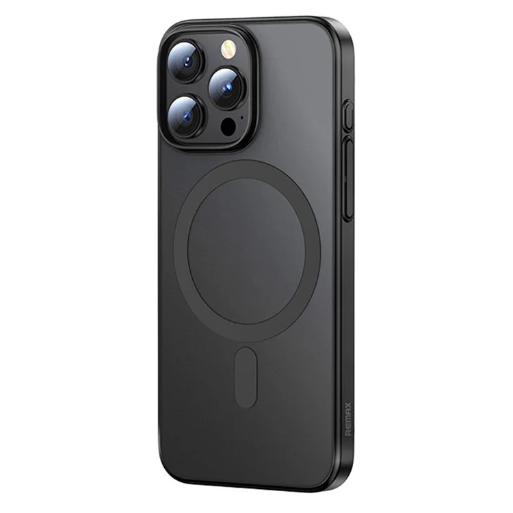 Funda para iPhone 16 Pro compatible con MagSafe REMAX RM-1625, piel con toque electrolítico y diseño delgado - Negro