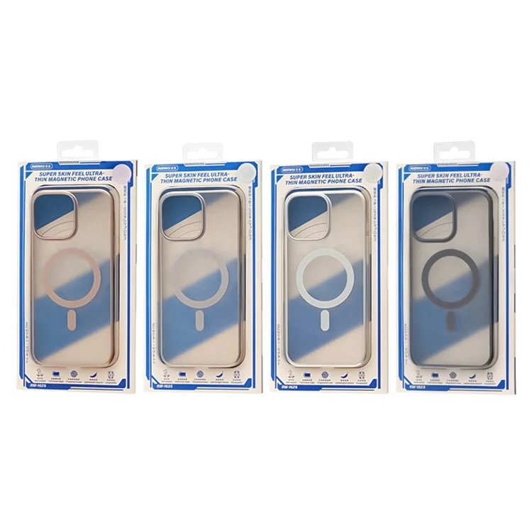 Funda para iPhone 16 Pro compatible con MagSafe REMAX RM-1625, piel con toque electrolítico y diseño delgado - Negro