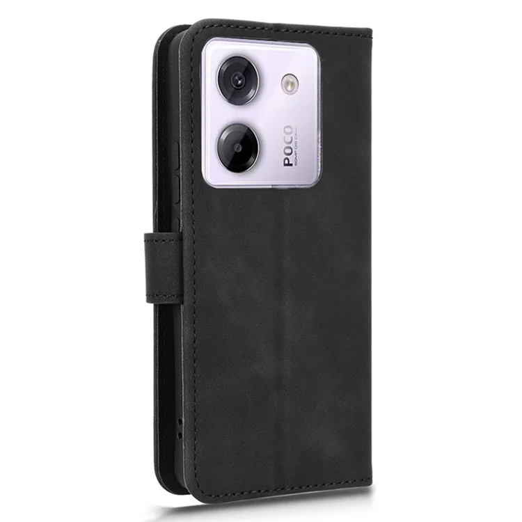 Für Xiaomi Poco M7 Pro 5G Lederhülle mit Lederoptik, stoßfest, Brieftasche, Flip-Hülle - Schwarz