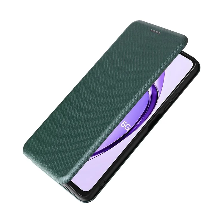 For Oppo A3 Pro (Global) 5G Case Carbon Fiber Texture Drop-Proof PU Leather Phone Cover - Green