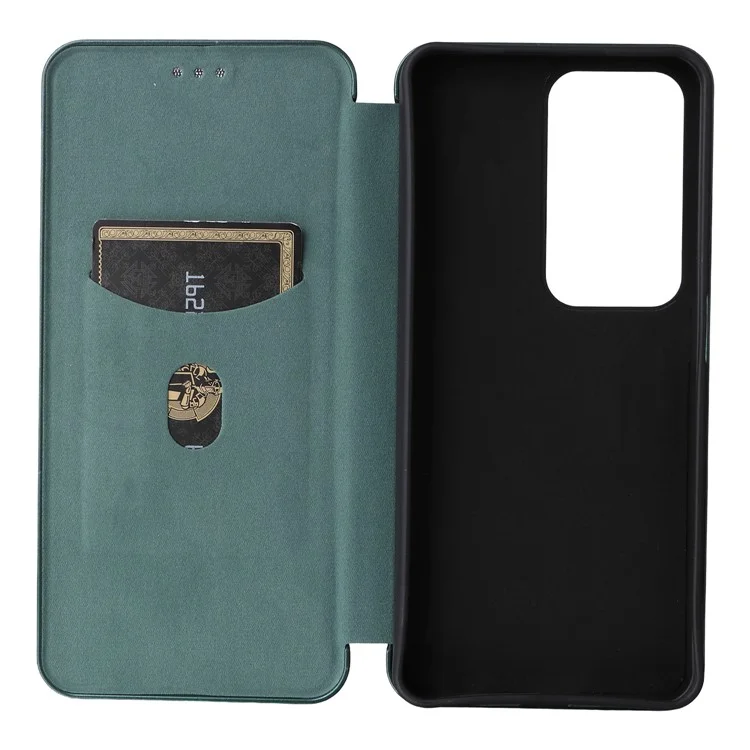 For Oppo A3 Pro (Global) 5G Case Carbon Fiber Texture Drop-Proof PU Leather Phone Cover - Green