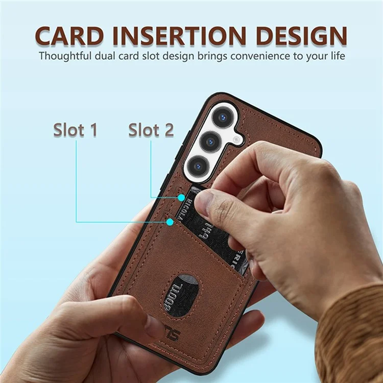 Custodia AZNS K1 Series per Samsung Galaxy A16 5G / 4G, texture vitello antiurto in PU + TPU - Caffè