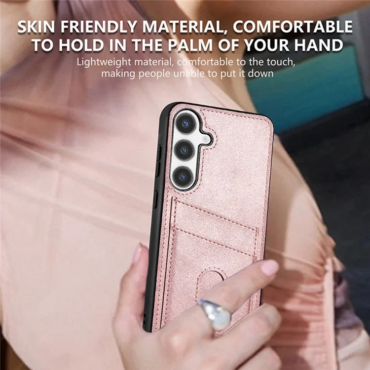Coque pour Samsung Galaxy S24 FE de la série AZNS K1, texture veau, anti-chute, en PU + TPU - Café