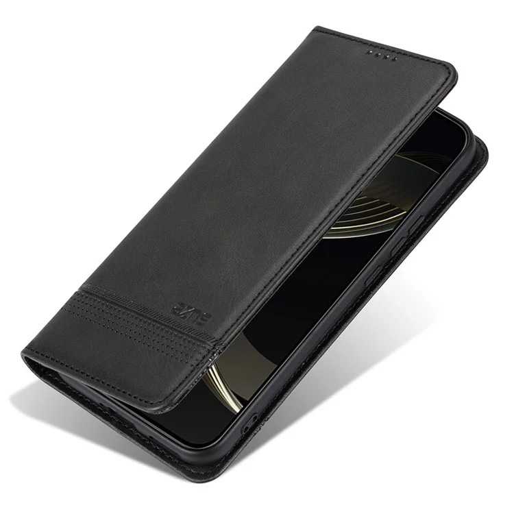 Custodia per Oppo Reno13 Pro 5G in pelle di mucca con texture AZNS - Nero