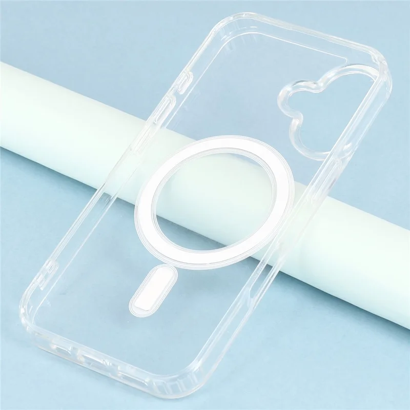 Capa para iPhone 16 Plus compatível com MagSafe, capa de telefone transparente de TPU + acrílico