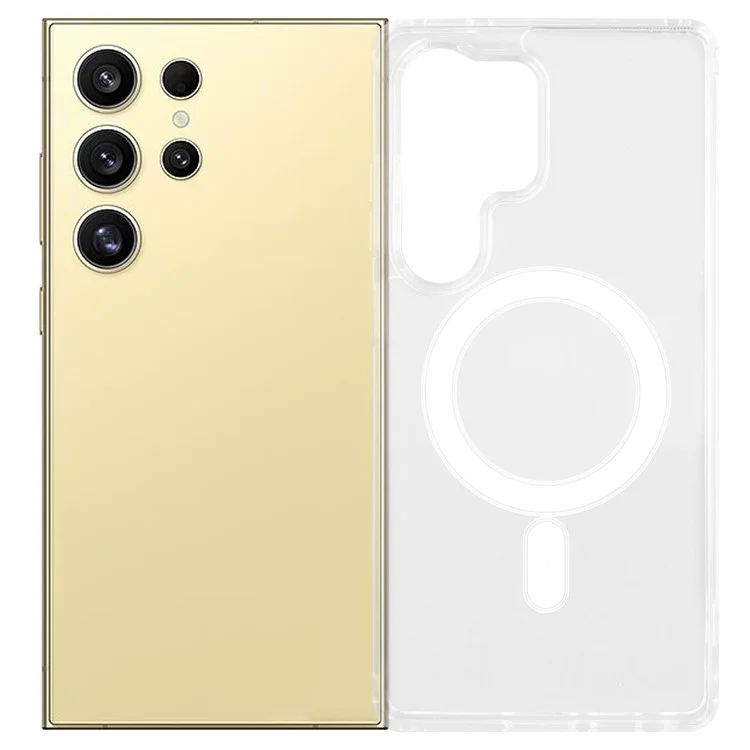Чехол для Samsung Galaxy S24 Ultra совместимый с MagSafe, ТПУ + прозрачный акриловый чехол для телефона