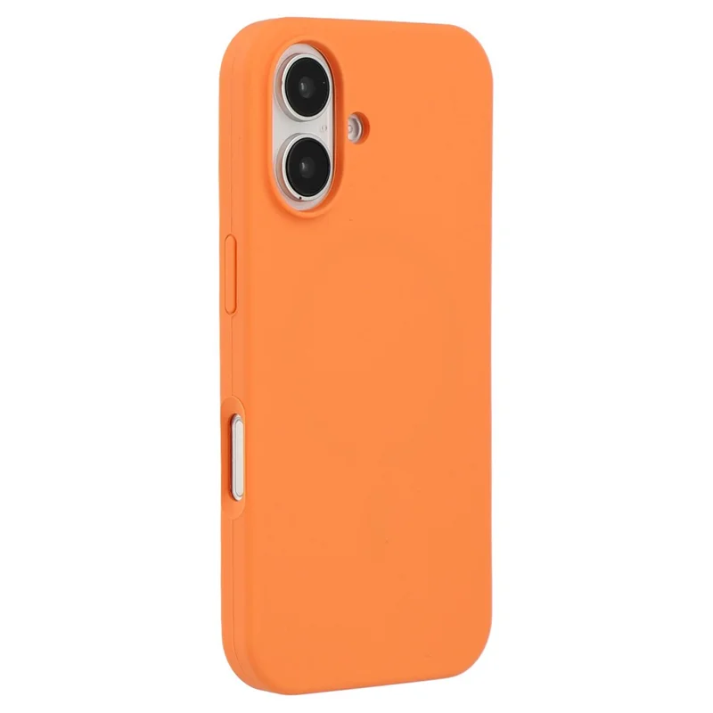 Compra em Lote para Capa de iPhone 16 Compatível com MagSafe Revestimento de Fibra Capa Traseira de Silicone do Telefone - Laranja
