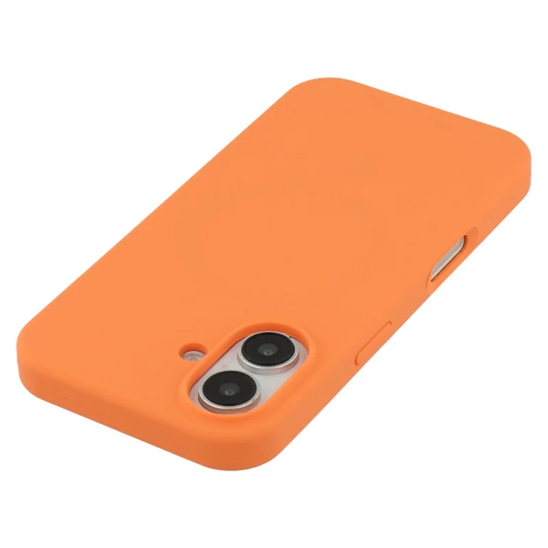 Compra em Lote para Capa de iPhone 16 Compatível com MagSafe Revestimento de Fibra Capa Traseira de Silicone do Telefone - Laranja