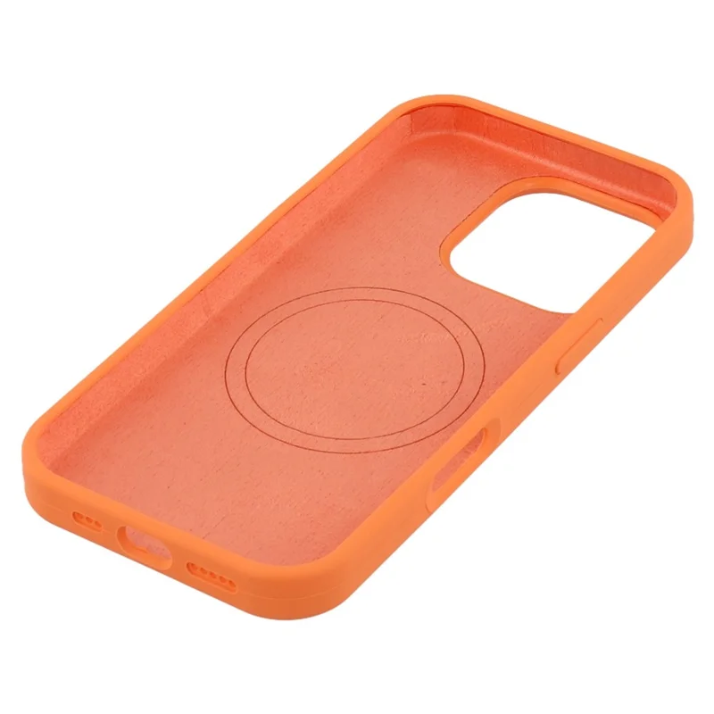 Großeinkauf für iPhone 16 Pro Max Hülle kompatibel mit MagSafe Faser-Futter Silikon Handy-Rückseite - Orange