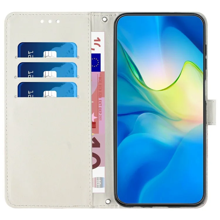 Ständer-Hülle für Motorola Moto G85 5G / S50 Neo 5G mit Marmorstruktur, PU-Leder-Geldbörse, Handyhülle - Lila