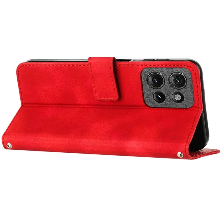 Custodia per Motorola Moto G 5G (2025) Borsa a mano con triangolo stampato Custodia in pelle per telefono - Rosso