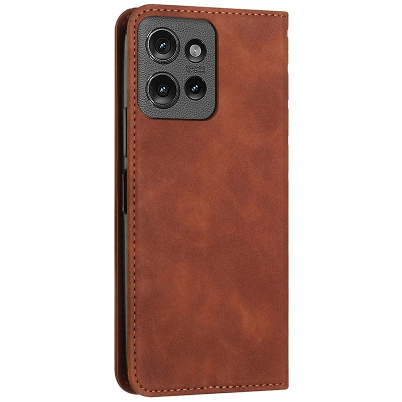 Leather Case for Motorola Moto G Power (2025) / G Play (2025) 4G Wallet Phone Cover Pattern Imprinted - Brown