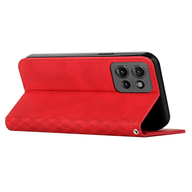 Leather Case for Motorola Moto G Power (2025) / G Play (2025) 4G Wallet Phone Cover Pattern Imprinted - Red