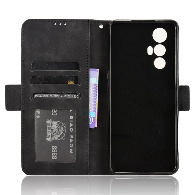 Capa de couro para Cubot Max 5 com múltiplos slots para cartões - Preto