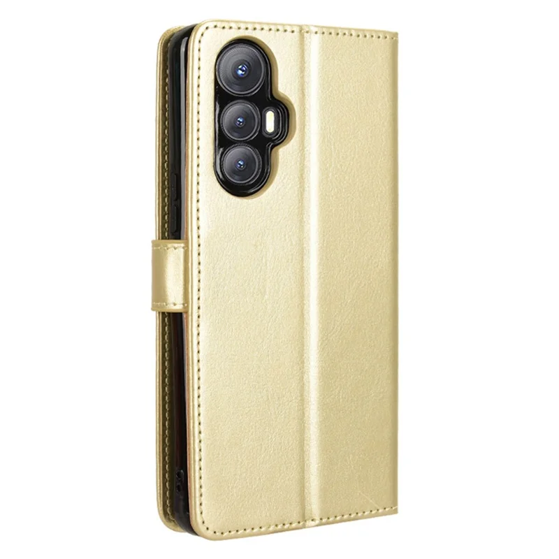 For Cubot Max 5 Case Crazy Horse Texture PU Leather Phone Wallet Cover - Gold