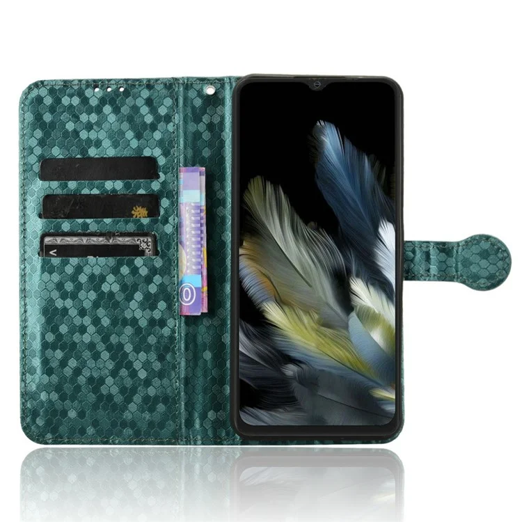 PU Leather Case For Blackview Wave 8  /  Wave 8C  /  Oscal Flat 2 Wallet Dot Pattern Imprint Phone Cover - Green