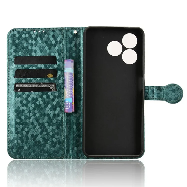 PU Leather Case For Blackview Wave 8  /  Wave 8C  /  Oscal Flat 2 Wallet Dot Pattern Imprint Phone Cover - Green
