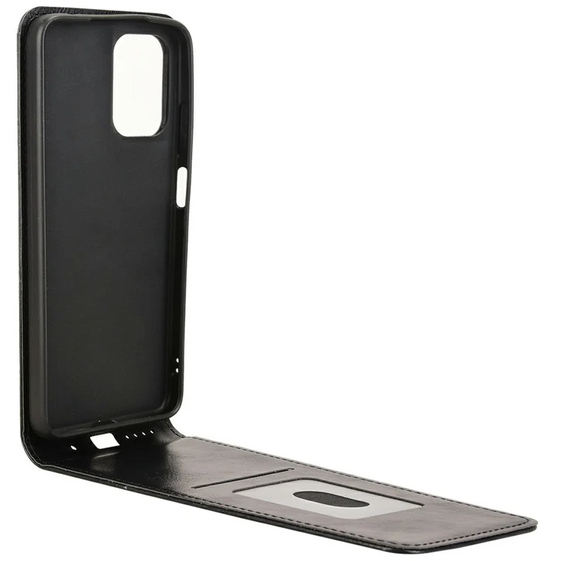 Для Motorola Moto G05 4G / E15 4G Чехол с отделением для карт, магнитный вертикальный флип-чехол из кожи - Черный