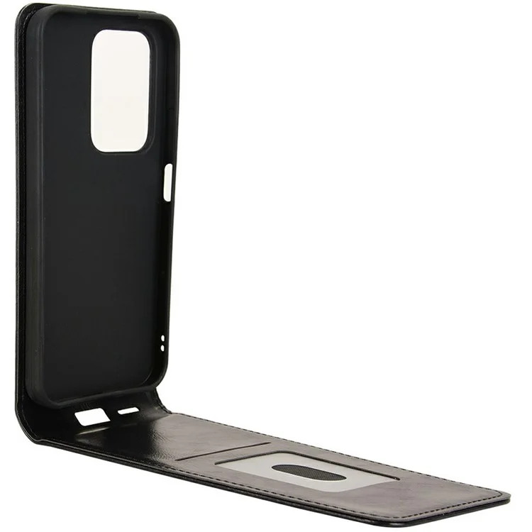 For Honor 200 Lite Case with Card Slot Magnetic Vertical Flip Leather Phone Cover - Black