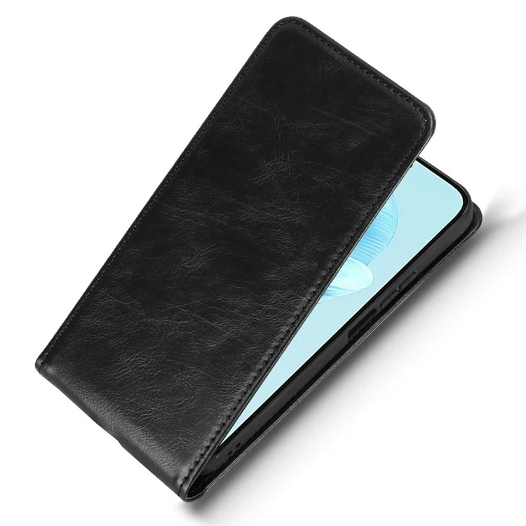 For Honor 200 Lite Case with Card Slot Magnetic Vertical Flip Leather Phone Cover - Black