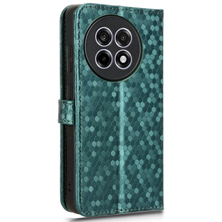 Чехол из искусственной кожи для OnePlus 13R 5G / Ace 5 5G / Ace 5 Pro 5G с бумажником и точечным узором - Зеленый