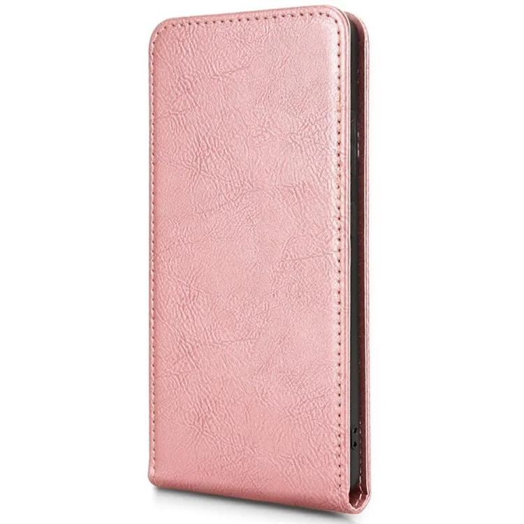 Capa de couro para OnePlus 13R 5G / Ace 5 5G / Ace 5 Pro 5G com slot para cartão, capa de telefone magnética com flip vertical - Ouro Rosa