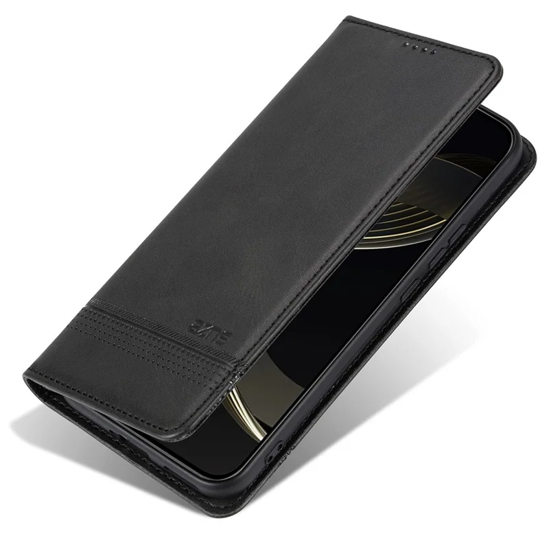 AZNS For Xiaomi Poco F7 Ultra 5G / Redmi K80 Pro 5G Case Cowhide Texture PU Leather Wallet Phone Cover - Black