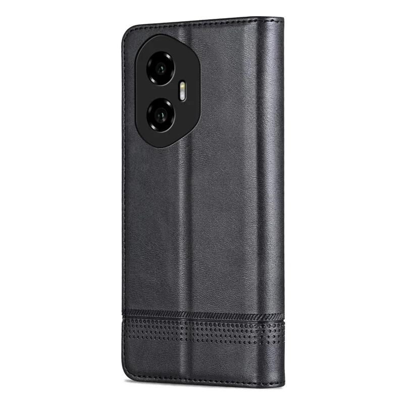 Étui pour téléphone AZNS For Honor 300 en cuir PU avec texture de cuir de vache - Noir