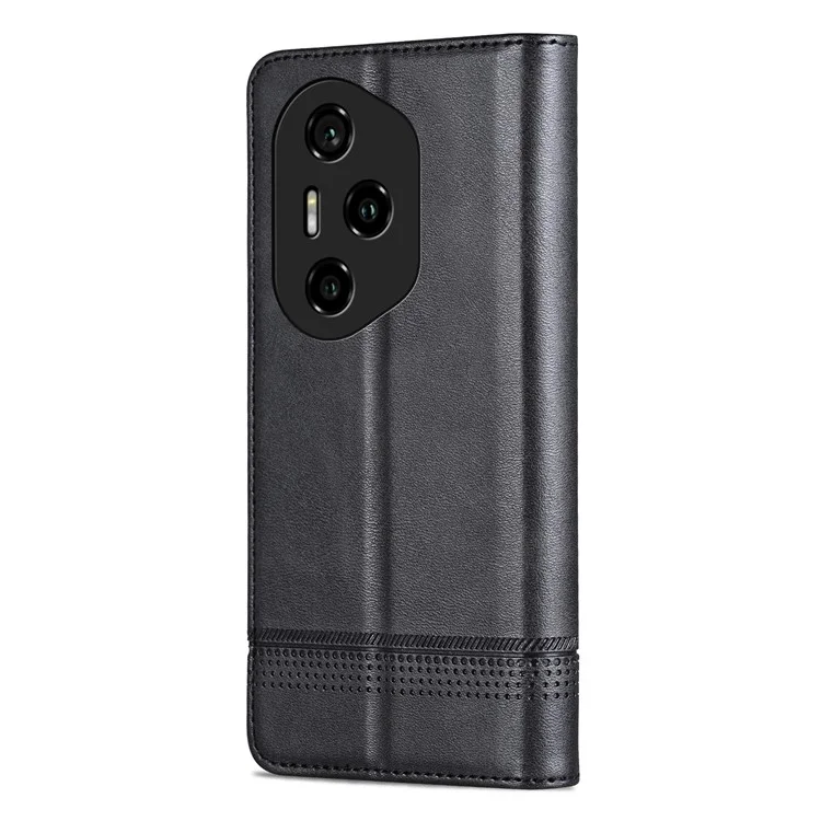 AZNS For Honor 300 Pro Case Custodia in pelle di vacchetta con texture - Nero