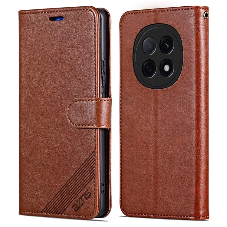 AZNS Für Oppo A5 Pro 5G Hülle Anti-Kratzer PU-Leder Ständer Brieftasche Handyhülle - Braun