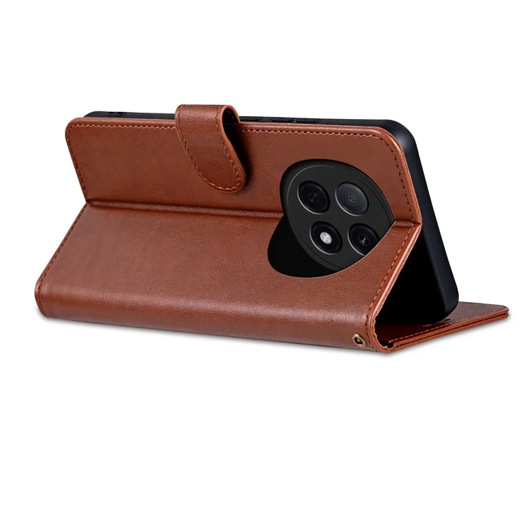 AZNS Für Oppo A5 Pro 5G Hülle Anti-Kratzer PU-Leder Ständer Brieftasche Handyhülle - Braun
