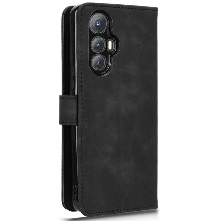Für Cubot Max 5 Ledertasche Hautgefühl Anti-Drop Wallet Flip Handyhülle - Schwarz