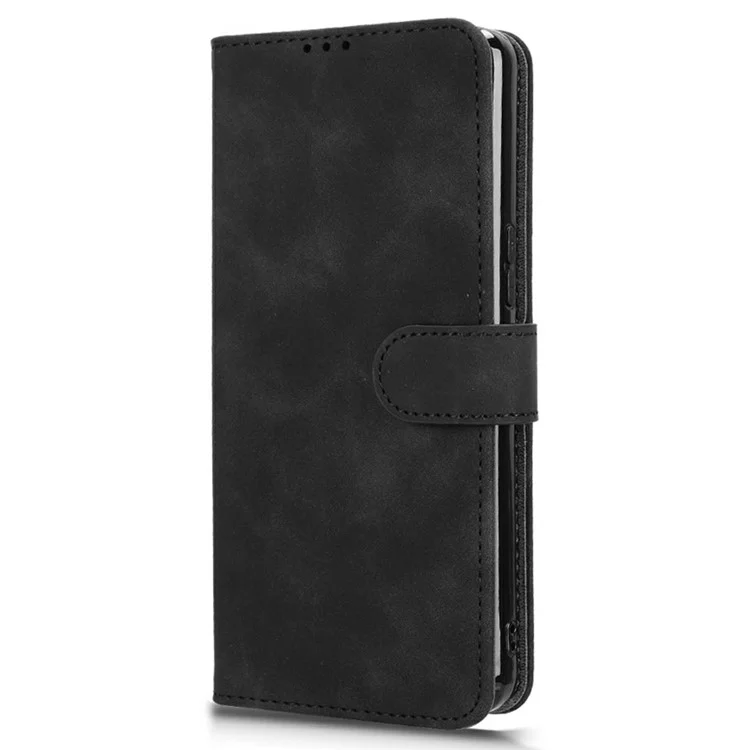 Für Cubot Max 5 Ledertasche Hautgefühl Anti-Drop Wallet Flip Handyhülle - Schwarz