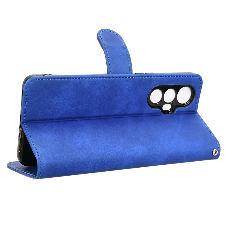 For Cubot Max 5 Leather Case Skin Feel Anti Drop Wallet Flip Phone Cover - Blue