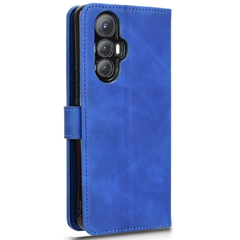 For Cubot Max 5 Leather Case Skin Feel Anti Drop Wallet Flip Phone Cover - Blue