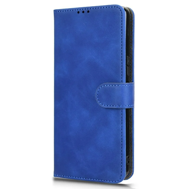 For Cubot Max 5 Leather Case Skin Feel Anti Drop Wallet Flip Phone Cover - Blue