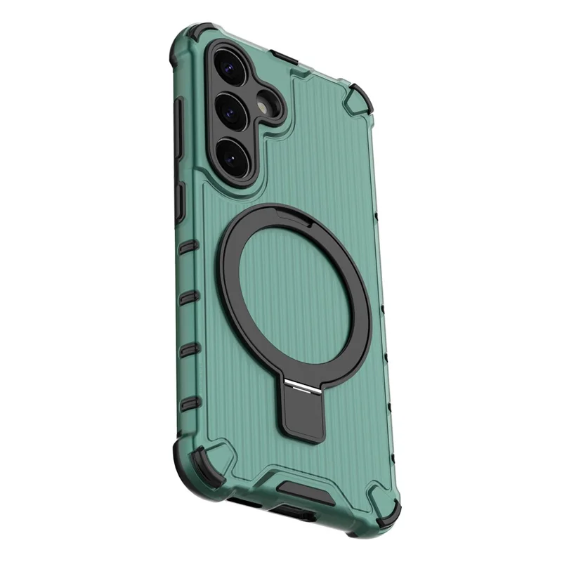 For Samsung Galaxy S25+ Case with Kickstand PC+TPU Phone Cover Compatible with MagSafe - Green