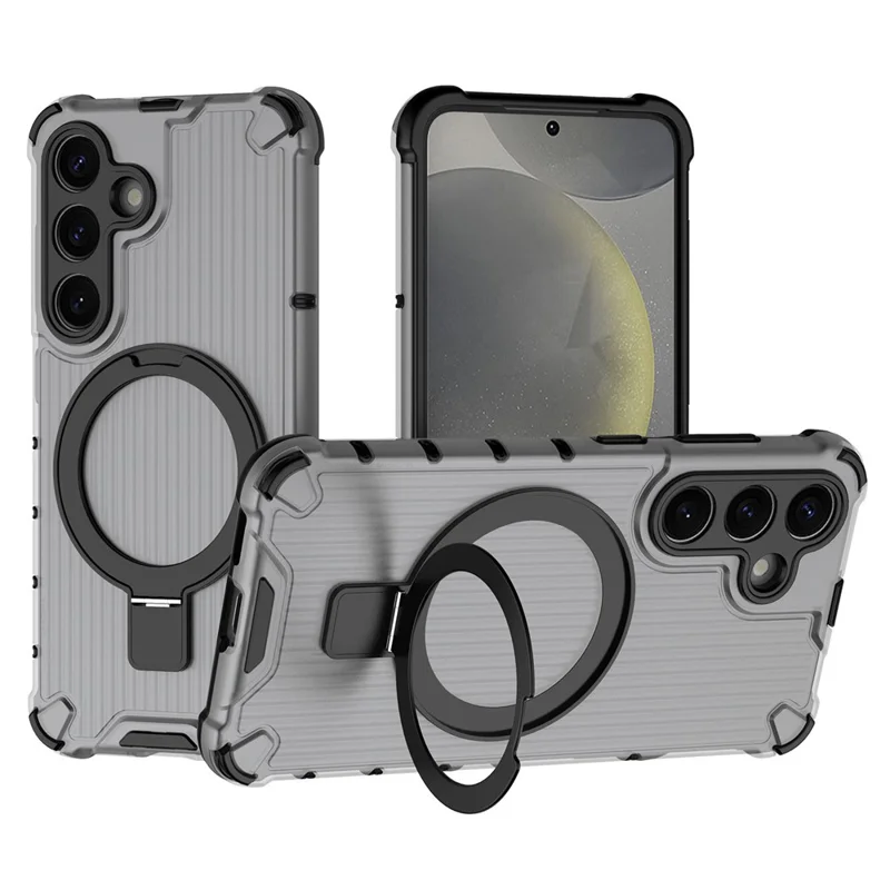 For Samsung Galaxy S25 Ultra Case with Kickstand PC+TPU Phone Cover Compatible with MagSafe - Grey