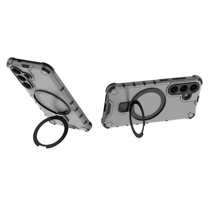 For Samsung Galaxy S25 Ultra Case with Kickstand PC+TPU Phone Cover Compatible with MagSafe - Grey